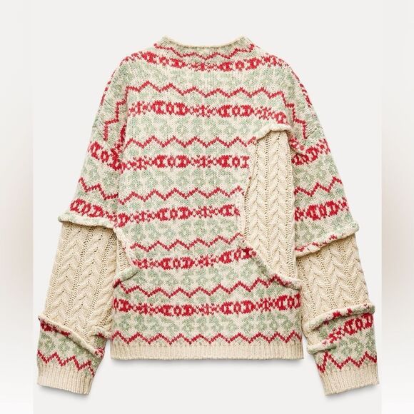 Zara cable knit jacquard sweater - Picture 5 of 6